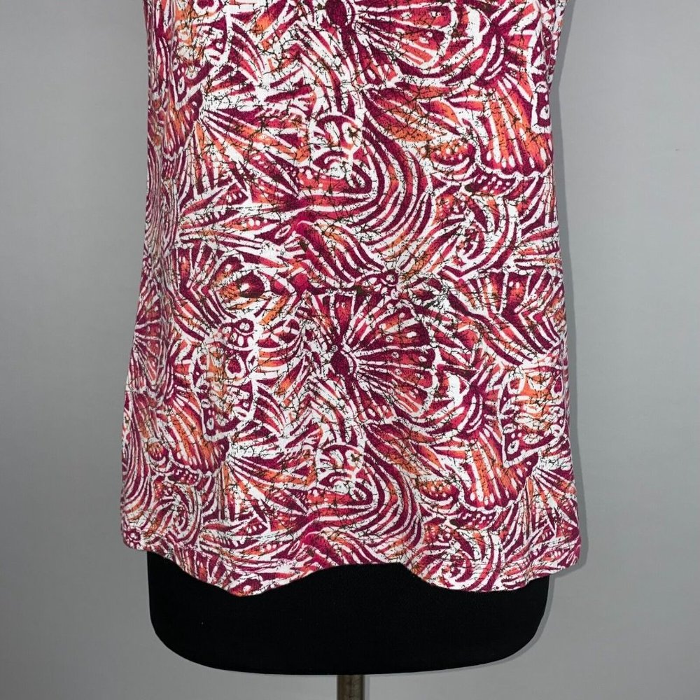 Christopher & Banks Tank Top Women's S Seashell Print Ruffle Neckline Vacation - Picture 5 of 12